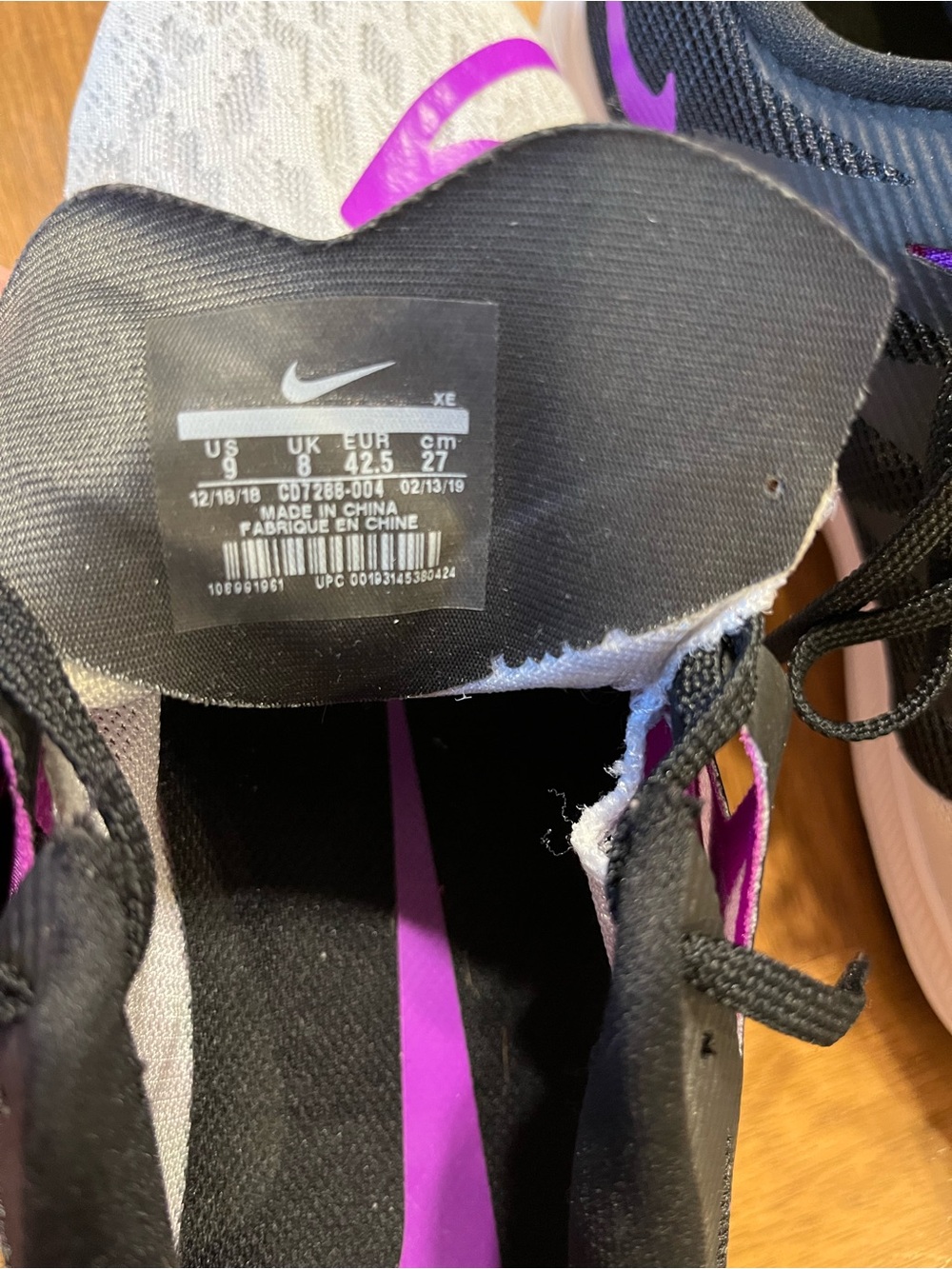 Nike Women's Rival FlyAthletic Running Shoes Gray with Purple and Black Size 9 - Picture 2 of 8